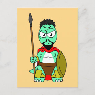 Tyrannosaurus Rex Dressed As Leonidas. Postcard