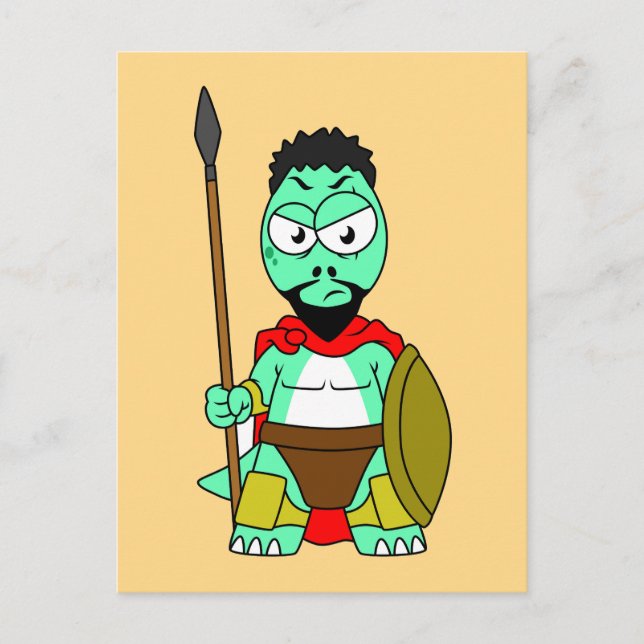 Tyrannosaurus Rex Dressed As Leonidas. Postcard (Front)