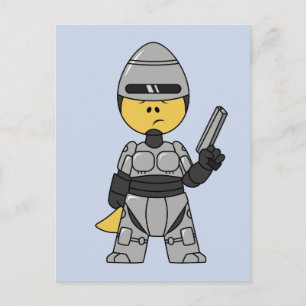 Tyrannosaurus Rex Dressed As Robocop. Postcard