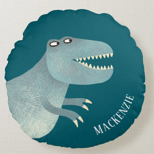 Tyrannosaurus Rex Fun Personalised Round Cushion