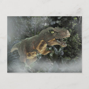 Tyrannosaurus Rex in the Jungle. Postcard