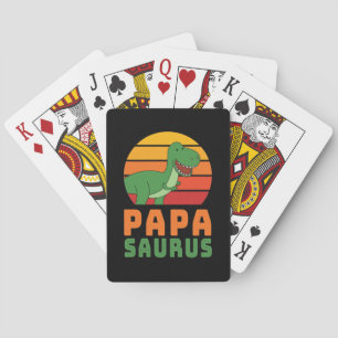 Tyrannosaurus Rex Papasaurus Dinosaur Father's Day Playing Cards
