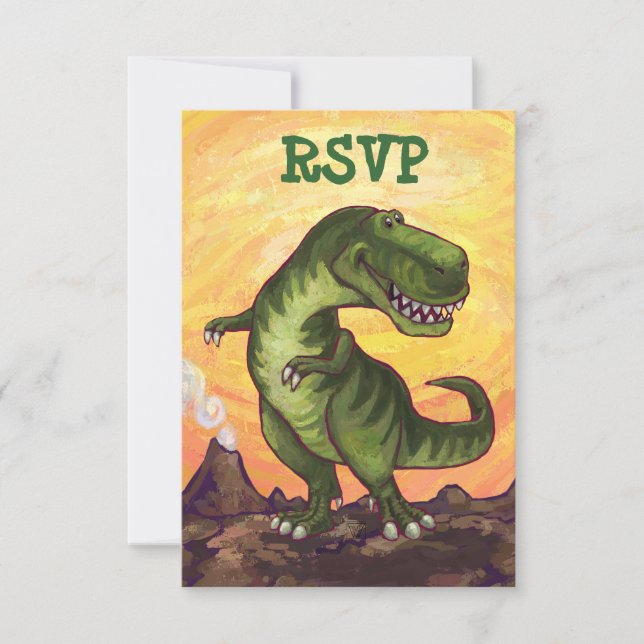 Tyrannosaurus Rex Party Centre RSVP (Front)