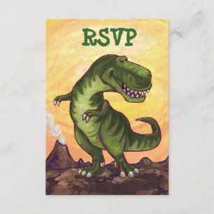 Tyrannosaurus Rex Party Centre RSVP Card