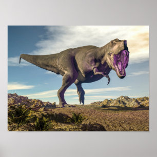 Tyrannosaurus rex raoring poster