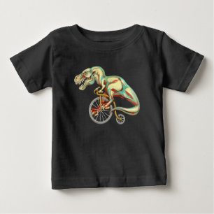 Tyrannosaurus Rex Riding a Bicycle Baby T-Shirt