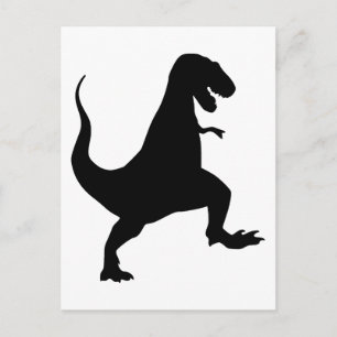 Tyrannosaurus rex Roaring and Stomping Silhouette Postcard