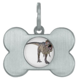 Tyrannosaurus Rex Roaring Towards the Front Pet Name Tag
