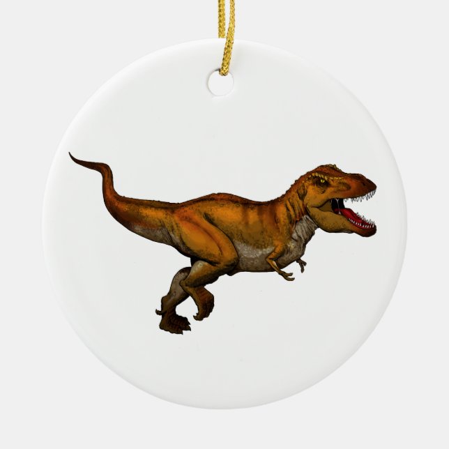 Tyrannosaurus Rex Running T-Rex Ceramic Tree Decoration (Front)