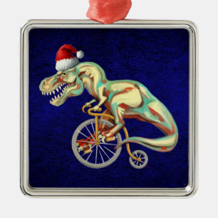 Tyrannosaurus Rex Santa Metal Tree Decoration