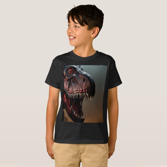 Tyrannosaurus Rex Scary Face, Kids Tshirt (Front Full)