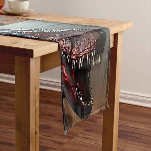 Tyrannosaurus Rex Scary Face,  Short Table Runner (In Situ)