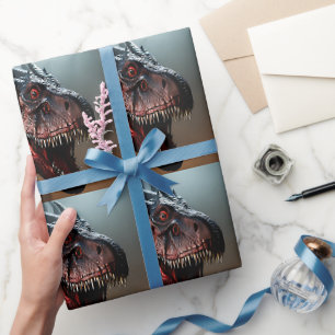 Tyrannosaurus Rex Scary Face, Wrapping Paper
