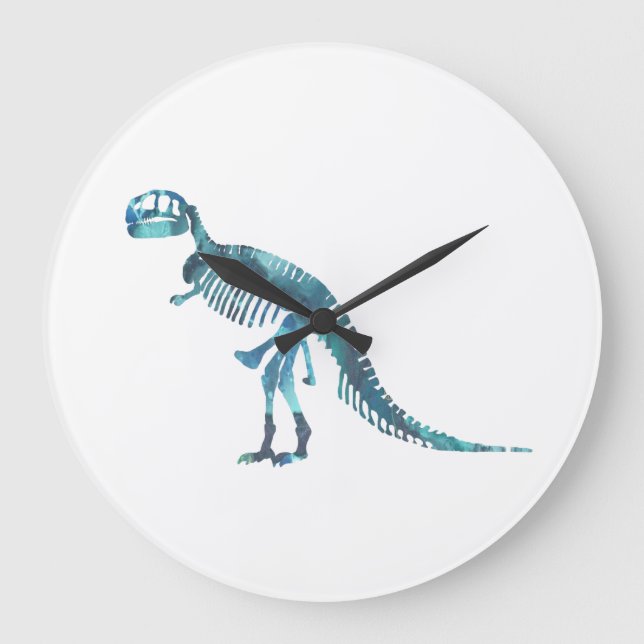 Tyrannosaurus rex skeleton art large clock (Front)