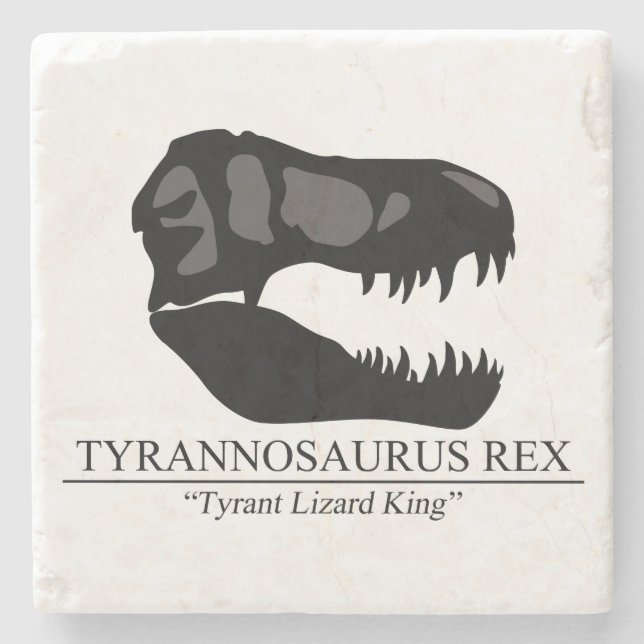Tyrannosaurus Rex Skull Stone Coaster (Front)
