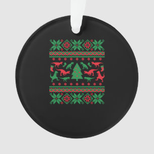 Tyrannosaurus Rex Ugly Christmas Sweater - Trex Ug Ornament