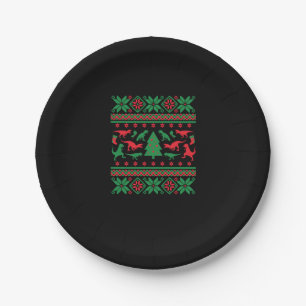 Tyrannosaurus Rex Ugly Christmas Sweater - Trex Ug Paper Plate