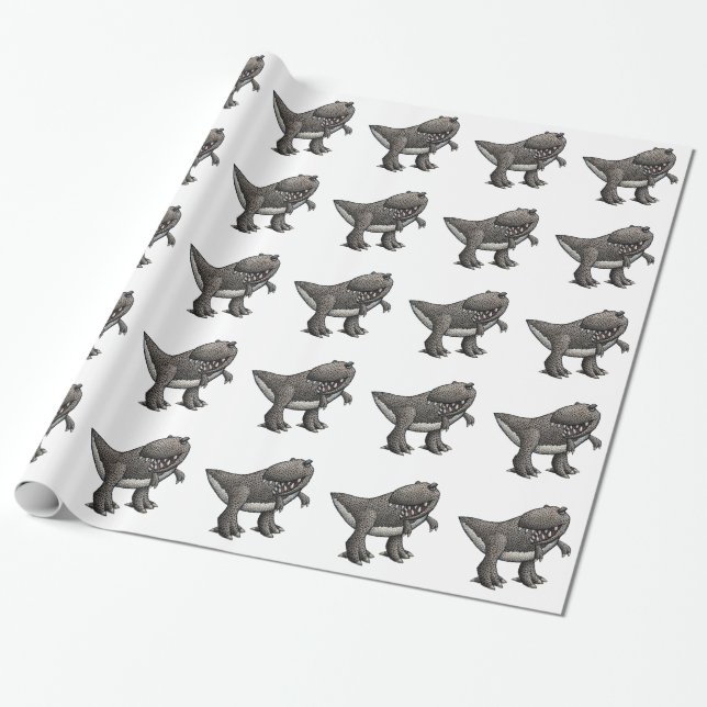 Tyrannosaurus Rex Wrapping Paper (Unrolled)