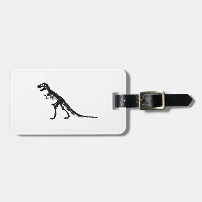 Tyrannosaurus Skeleton - Choose background colour Luggage Tag (Front Horizontal)