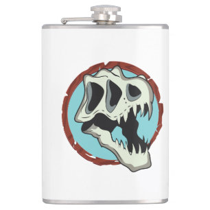 Tyrannosaurus Skull Hip Flask