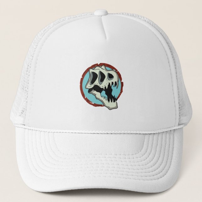 Tyrannosaurus Skull Trucker Hat (Front)