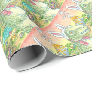 TYRANNOSAURUS T REX, DINO EASTER WRAPPING PAPER