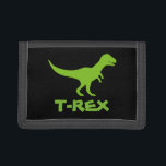 Tyrannosaurus T Rex dinosaur money wallet for boys<br><div class="desc">Green trex dinosaur money wallet personalised with kids name. Cute prehistoric t rex coin purse design for boys birthday party. Make one for son,  grandson,  brother etc. Wild Pre historic t-rex animal cartoon illustration for children. Tyrannosaurus rex.</div>