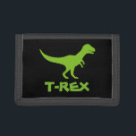 Tyrannosaurus T Rex dinosaur money wallet for boys<br><div class="desc">Green trex dinosaur money wallet personalised with kids name. Cute prehistoric t rex coin purse design for boys birthday party. Make one for son,  grandson,  brother etc. Wild Pre historic t-rex animal cartoon illustration for children. Tyrannosaurus rex.</div>