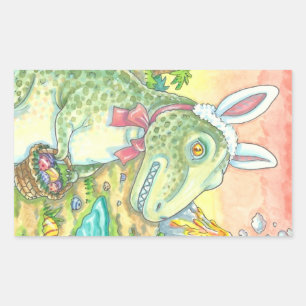 TYRANNOSAURUS, T-REX EASTER FUNNY BUNNY STICKERS