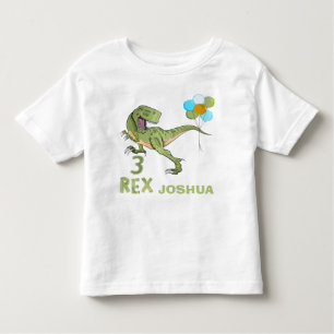 Tyrannosaurus Three Rex Dino 3rd Birthday Toddler T-Shirt