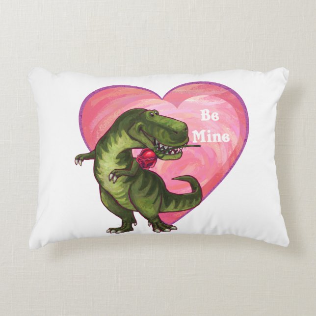 Tyrannosaurus Valentine's Day Decorative Cushion (Front)