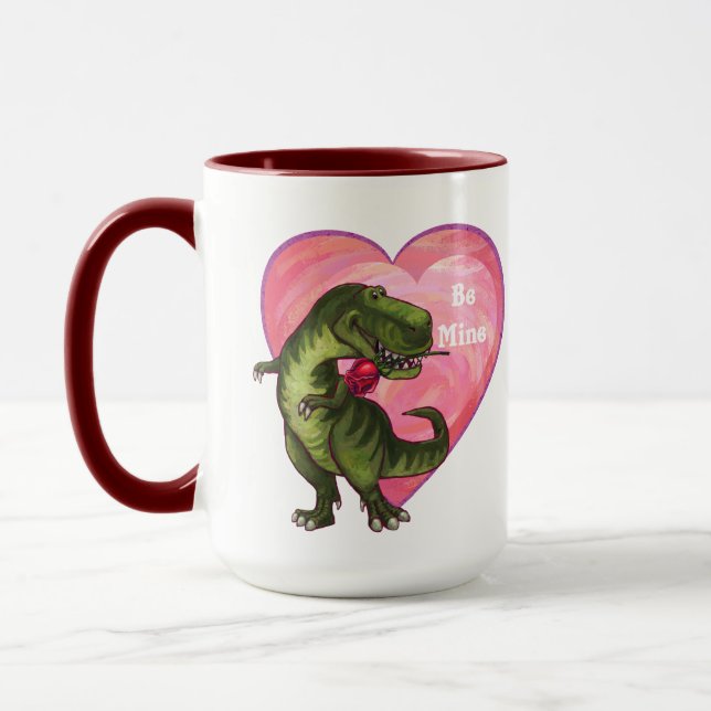 Tyrannosaurus Valentine's Day Mug (Left)