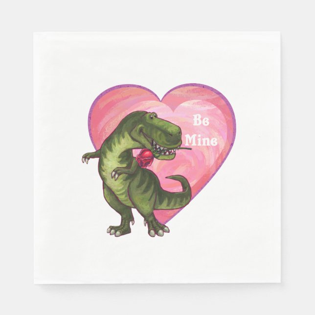 Tyrannosaurus Valentine's Day Napkin (Front)