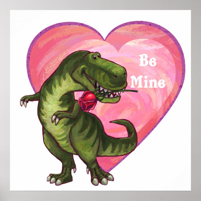 Tyrannosaurus Valentine's Day Poster (Front)