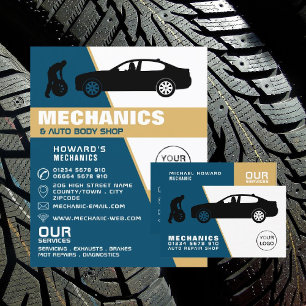 Tyre Change, Auto Mechanic & Repairs Business Card