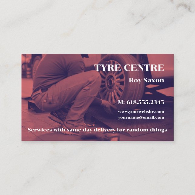 Tyre Store Services | Car Parts Business Card (Front)