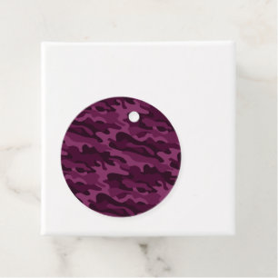 Tyrian Purple Monocolor Camo Favour Tags