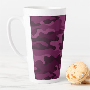 Tyrian Purple Monocolor Camo Latte Mug