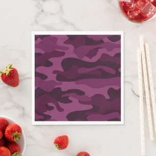 Tyrian Purple Monocolor Camo Napkin