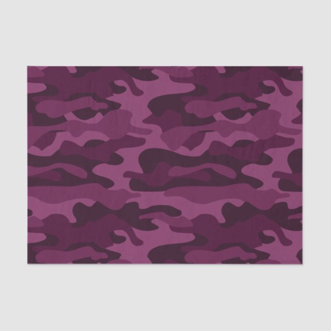 Tyrian Purple Monocolor Camo Tissue Paper (Front)