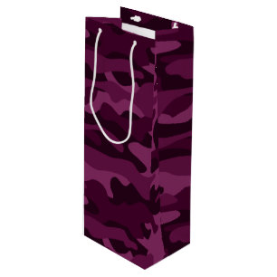 Tyrian Purple Monocolor Camo Wine Gift Bag