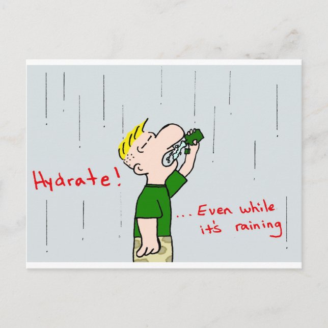 tyrmay marine corps hydrate while raining postcard (Front)