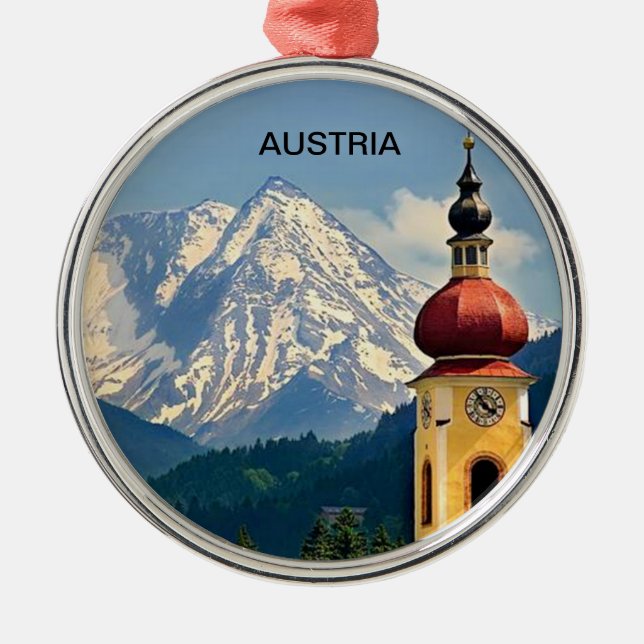 TYROL, AUSTRIA METAL TREE DECORATION (Front)