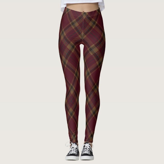 Tyrone County Argyle Tartan Plaid Pattern Leggings (Front)