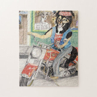 Tyrone Dog 🐕 On His Motorcycle 🏍️ Jigsaw Puzzle