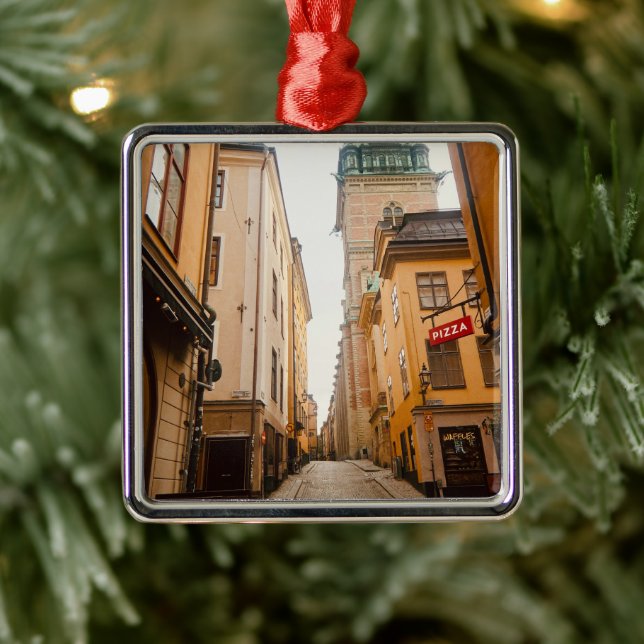 Tyska Brinken, Gamla Stan, Old Town, Stockholm Metal Tree Decoration (Tree)