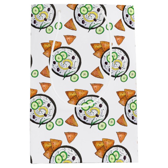 Tzatziki Greek Meze Dip Mediterranean Food Greece Medium Gift Bag (Front)