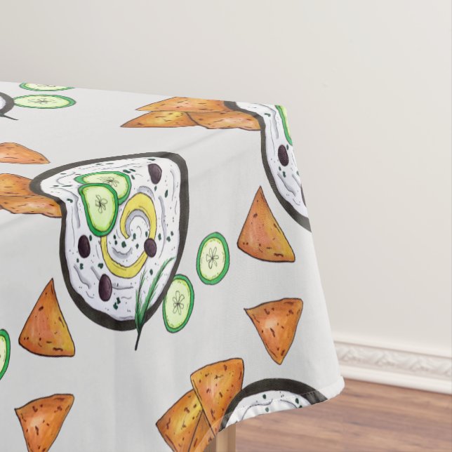 Tzatziki Greek Meze Dip Mediterranean Food Greece Tablecloth (In Situ)