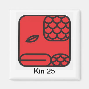 Tzolkin Serpente Vermelha Kin 25 Magnet