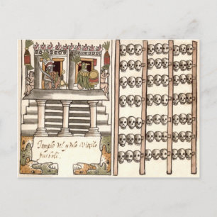 Tzompantli Skull Rack Aztec Temple Postcard
